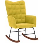 Chaise � bascule jaune velours - vidaxl