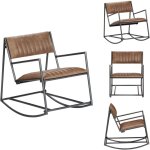 Chaise à bascule marron clair cuir véritable - fauteuil à bascule - chaise balançoire - meuble relaxant ... Chaise à bascule marron clair cuir véritable - fauteuil à bascule - chaise balançoire - meuble relaxant ...