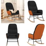 Vidaxl - chaise  bascule noir tissu - chaise  bascule - fauteuil inclinable - chaise relaxante - chaise ...