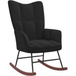 The living store - chaise  bascule noir velours - chaise  bascule - fauteuil relaxant - chaise lounge ...