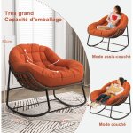 Chaise à bascule de patio avec coussin rembourré, chaise à bascule en rotin en forme d'?uf, chaise inclinable ... Chaise à bascule de patio avec coussin rembourré, chaise à bascule en rotin en forme d'?uf, chaise inclinable ...