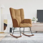 Chaise à bascule?chaise de relaxation marron velours cfw32461 Chaise à bascule?chaise de relaxation marron velours cfw32461