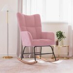 Torana - chaise  bascule rose velours