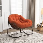 Chaise à bascule, chaise en rotin surdimensionnée avec coussin rembourré, chaises de loisirs, chaise ... Chaise à bascule, chaise en rotin surdimensionnée avec coussin rembourré, chaises de loisirs, chaise ...