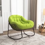 Chaise à bascule, chaise en rotin surdimensionnée avec coussin rembourré, chaises de loisir, chaise à ... Chaise à bascule, chaise en rotin surdimensionnée avec coussin rembourré, chaises de loisir, chaise à ...