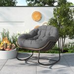 Chaise à bascule, chaise en rotin surdimensionnée avec coussin rembourré, chaises de loisir, chaise à ... Chaise à bascule, chaise en rotin surdimensionnée avec coussin rembourré, chaises de loisir, chaise à ...