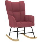 Chaise  bascule rouge bordeaux tissu vidaxl