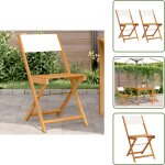 Chaises de bistrot lot de 2 blanc cr�me bois acacia et tissu - chaise de jardin - chaise bistro - mobilier ...