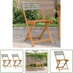 Chaises de bistrot lot de 2 gris bois massif d'acacia et rotin - chaise de jardin - chaise bistro - mobilier ...