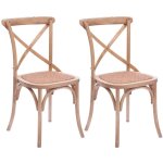 Hellin - chaises bistrot en bois massif naturel (lot de 2) - estaminet