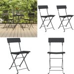 Vidaxl - chaises de bistrot pliantes lot de 2 noir résine tressée acier - chaise bistro - chaise pliante ... Vidaxl - chaises de bistrot pliantes lot de 2 noir résine tressée acier - chaise bistro - chaise pliante ...