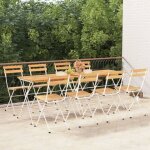 Chaises de bistrot pliantes lot de 8 bois d'acacia solide acier