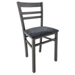 Toscohome - chaise en bois de couleur grise avec assise en tissu