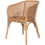 Chaise en bois et rotin chaise avec accoudoirs rustiques chaises r�tro pour salle � manger, restaurant ...