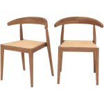 Rendez - vous déco - lot de 2 chaises en bois de teck et cannage en rotin - alia Rendez - vous déco - lot de 2 chaises en bois de teck et cannage en rotin - alia