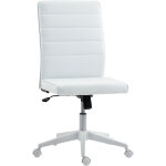 Chaise de bureau blanche similicuir pu balancement hauteur 97 - 107cm dossier incurv� assise rembourr�e ...
