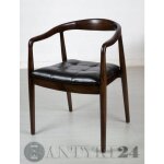 Chaise de bureau lgante en cuir naturel et bois - design scandinave