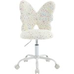 Chaise de bureau enfant en fausse fourrure chaise pivotante pour enfant avec dossier chaise bureau fille ...