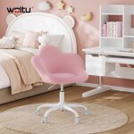 Woltu - chaise bureau enfant fauteuil ergonomique, en forme de ptale, hauteur rglable, rose clair