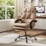 Chaise de bureau ergonomique fauteuil de direction en cuir pu avec si�ge pivotant r�glable dossier inclinable ...