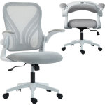 Chaise bureau ergonomique, fauteuil de bureau maille, dossier rabattable, accoudoirs relevables, 73x62x101 ...