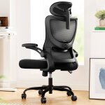 Chaise de bureau ergonomique, fauteuil de bureau en maille support lombaire et si�ge inclinaible, r�glage ...