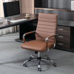 Uev - chaise de bureau ergonomique moderne avec roulettes, chaise de bureau en cuir pu avec accoudoirs, ...