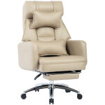 Chaise de bureau ergonomique pivotante style gaming, rev�tement simili cuir, dossier haut, appui - t�te ...