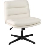 Chaise de bureau ergonomique sans accoudoirs, fauteuil salon pivotant � 360� hauteur r�glable, fonction ...