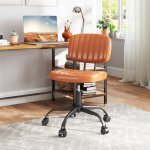 Chaise de bureau ergonomique sans accoudoirs, moderne avec roulettes, hauteur rglable et rotation  ...