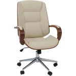 Chaise de bureau hhg - 539, chaise pivotante, fauteuil de direction, similicuir (280 g / m�) bois courb� ...