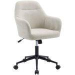 Chaise de bureau  roulettes ajustable mtal et tissu beige - l 57 x p 57 x h 85 / 94. 5cm - stan