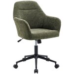 Chaise de bureau � roulettes ajustable m�tal et tissu kaki - l 57 x p 57 x h 85 / 94. 5cm - stan