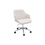 Miliboo - chaise de bureau  roulettes en tissu chenille beige, bois clair et mtal chrom earl