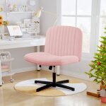 Chaise de bureau sans roulette - chaise coquillage - wowttrelax - fauteuil de bureau velours - rose