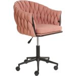 Chaise de bureau en tissu mobilier de bureau pivotant rose milan Chaise de bureau en tissu mobilier de bureau pivotant rose milan