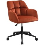 Chaise de bureau - velours - terracotta et noir - hauteur r�glable - pega