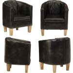 Chaise cabriolet gris cuir vritable - fauteuil cuir - chaise relaxante - fauteuil design - mobilier ...