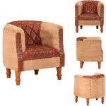 Chaise cabriolet marron cuir véritable bois de manguier massif - fauteuil en cuir - chaise confort - ... Chaise cabriolet marron cuir véritable bois de manguier massif - fauteuil en cuir - chaise confort - ...