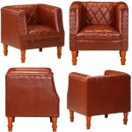 Vidaxl - chaise cabriolet marron cuir vritable de chvre - fauteuil en cuir - fauteuil vintage - fauteuil ...