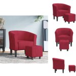 Chaise cabriolet avec repose - pied rouge bordeaux velours - fauteuil cabriolet - fauteuil velours - ...