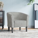 Maisonchic - chaise cabriolet, chaise salon confortable, fauteuil de relaxation gris clair velours wrg882985 ...