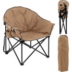 Chaise de camping pliante, fauteuil portable xl avec coussin rembourr�, porte - gobelet, sac de transport, ...