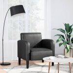 Vidaxl ? fauteuil cabriolet noir similicuir ? largeur 54 cm ? confort optimal avec mousse et ressorts ...