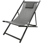 Chaise chilienne pliante 94x61 cm textil�ne anthracite ? 5 positions