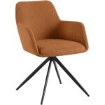 Chaise contemporaine de salle � manger x1 en velours c�tel� orange pivotante 180� avec accoudoirs 100005867 ...
