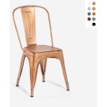 Chaise de cuisine design industriel vintage en m�tal shabby chic style steel old - cuivre
