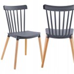 Chaise de cuisine r�tro haut de gamme en bois de h�tre, style scandinave gris avec structure en h�tre. ...