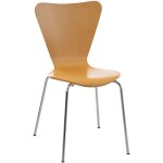 Dcoshop26 - chaise de cuisine salle  manger x1 empilable dossier triangle en bois clair et mtal chrom ...