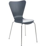 Dcoshop26 - chaise de cuisine salle  manger x1 empilable dossier triangle en bois gris et mtal chrom ...